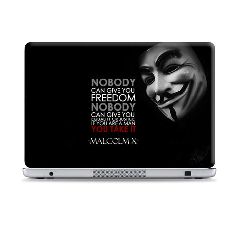 V For Vendetta & Malcolm X Laptop Skin