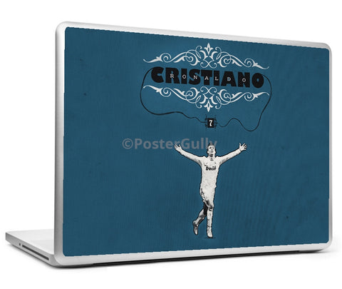Laptop Skins, Cristiano Ronaldo Blue Minimal Art Laptop Skin, - PosterGully