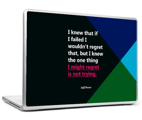 Laptop Skins, Jeff Bezos regret - Startup Quote Laptop Skin, - PosterGully
