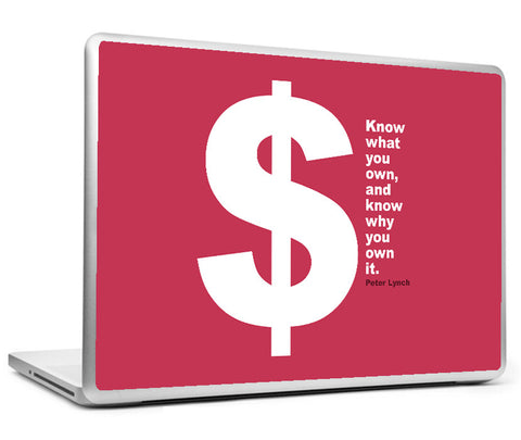 Laptop Skins, Investing Peter Lynch Own Quote Laptop Skin, - PosterGully