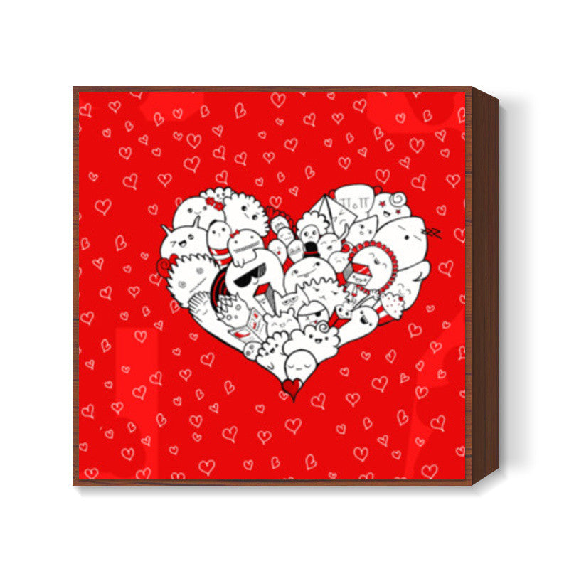 Happymess | Doodle | Love Square Art Prints