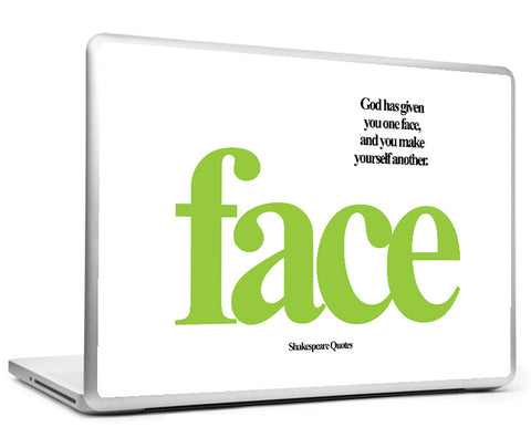 Laptop Skins, One Face Shakespeare Quotes Laptop Skin, - PosterGully