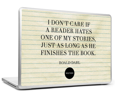Laptop Skins, Hates Quote - Roald Dahl #writers Laptop Skin, - PosterGully