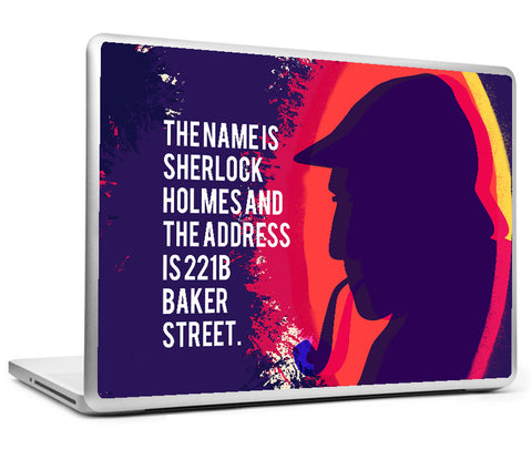Laptop Skins, Sherlock Holmes - Quote - Name And Address Laptop Skin, - PosterGully