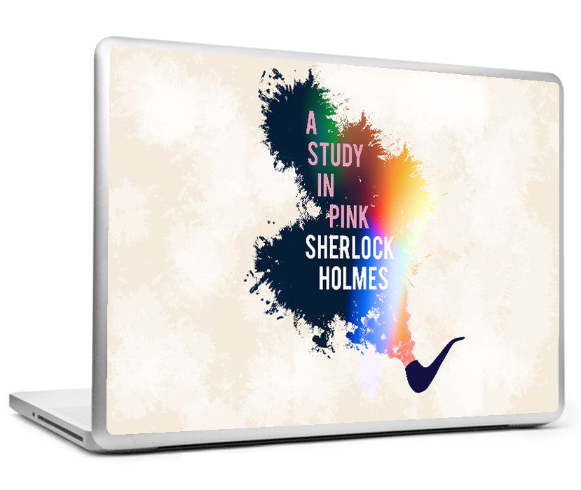 Laptop Skins, Sherlock Holmes - Quote - Study In Pink Laptop Skin, - PosterGully