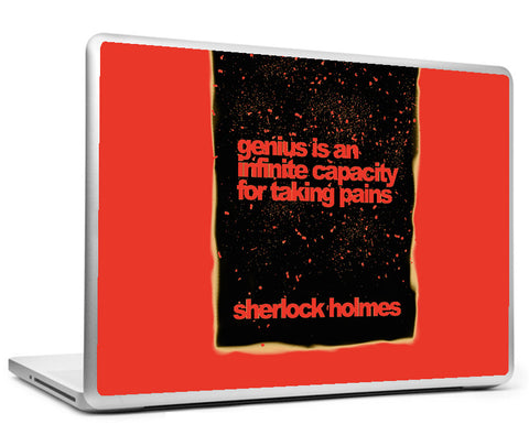 Laptop Skins, Sherlock Holmes - Quote - Genius And Pains Laptop Skin, - PosterGully