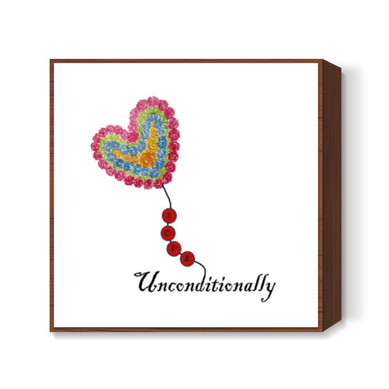 Love Unconditionally Floral Heart Poster Square Art Prints