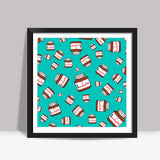 Lootella (Pattern + BG Color) Square Art Prints