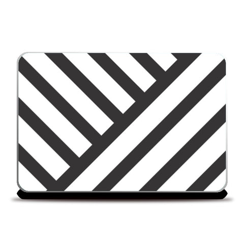 Black and white lines stripes Laptop Skins