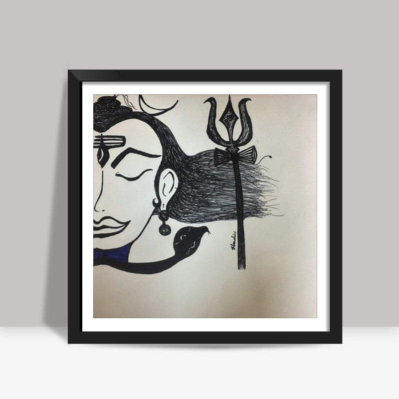 Shiv - Adiroop | Pen Sketch Square Art Prints