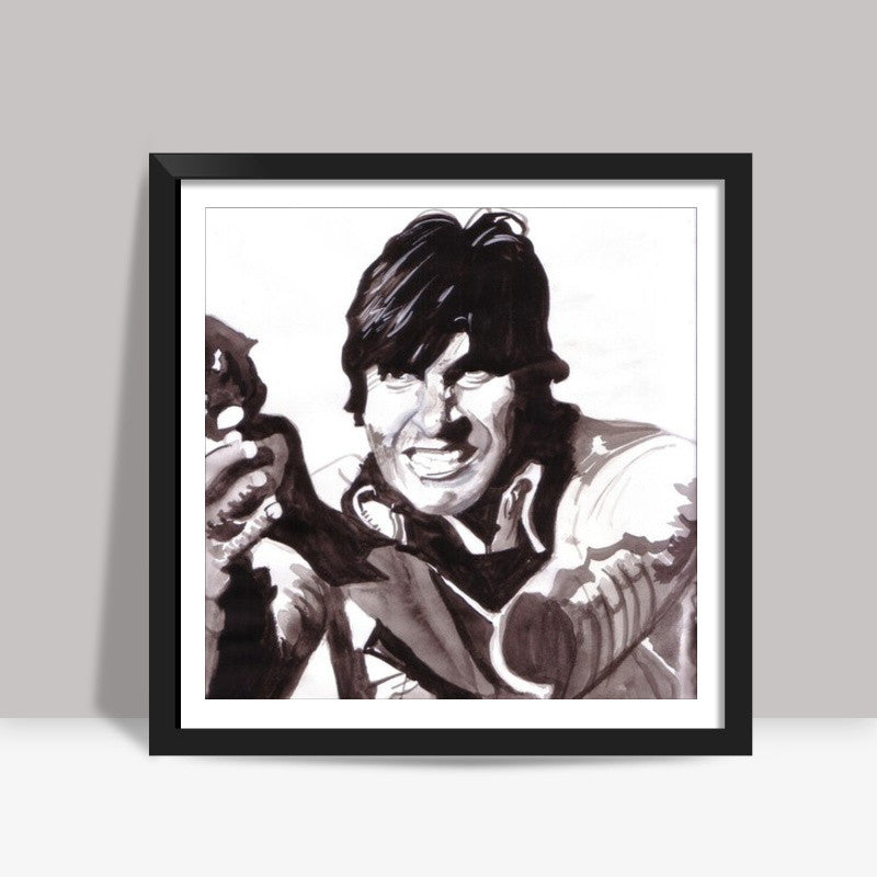 Bollywood superstar Amitabh Bachchan is the angry young man Square Art Prints