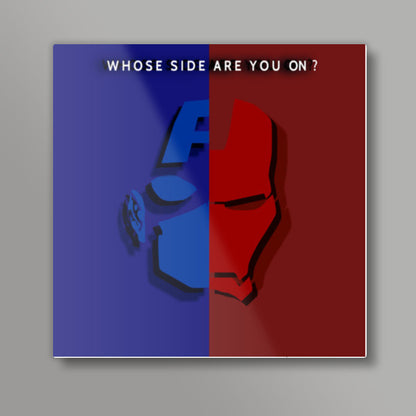 Captain America vs. Iron Man Square Art Prints