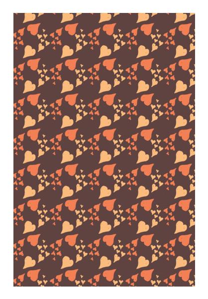 PosterGully Specials, Brown Hearts Pattern Wall Art