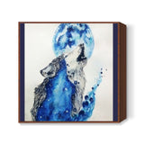 Blue Wolf Square Art Prints