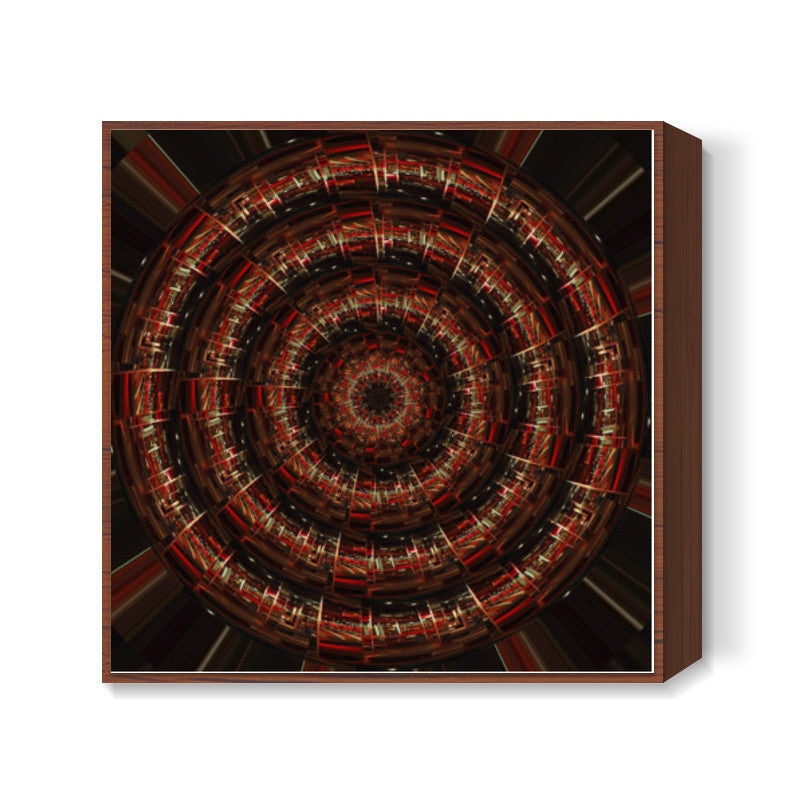 Abstract Futuristic Tunnel Fractal Art Background Square Art Prints