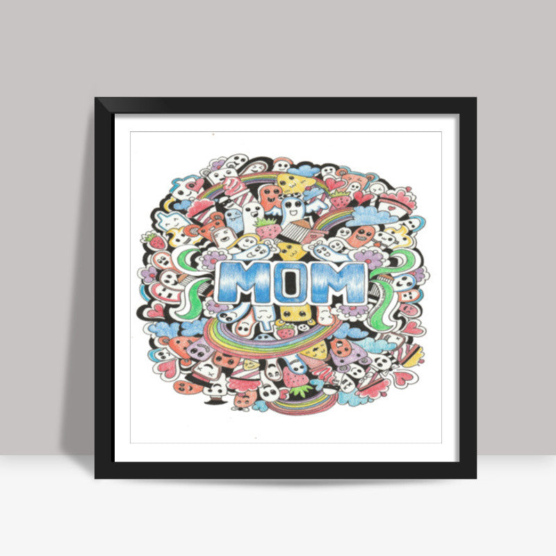 my mom is wow Square Art Prints