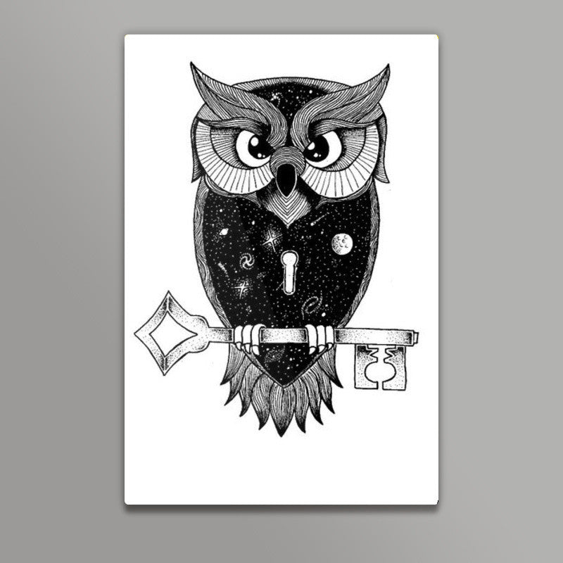Drawing Cosmic owl Wall Art