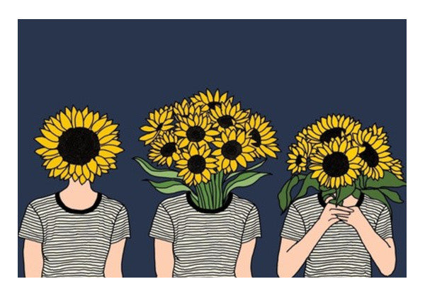 Sunflower Humans Wall Art