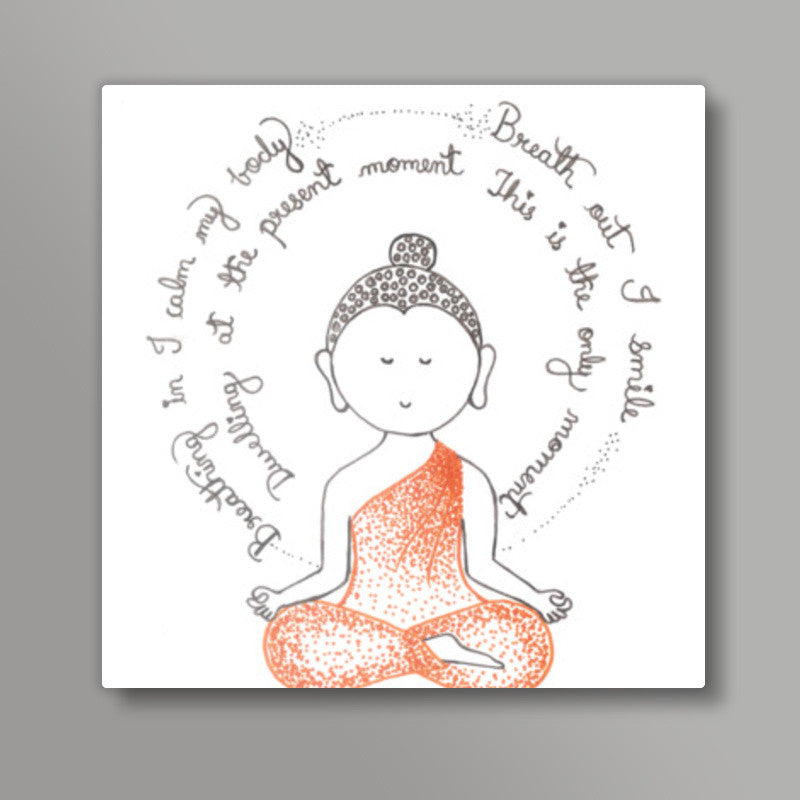Smiling Buddha Square Art Prints