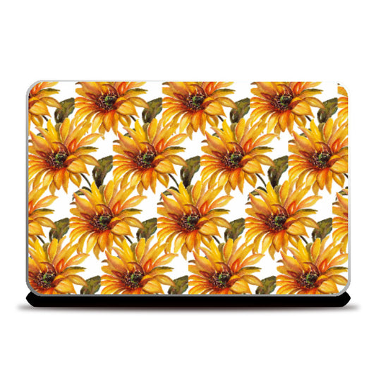Laptop Skins, Sunflowers Summer Floral Pattern Laptop Skin l Artist: Seema Hooda, - PosterGully