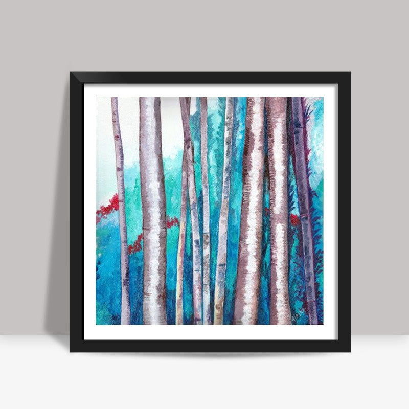 Blue Bamboos Square Art