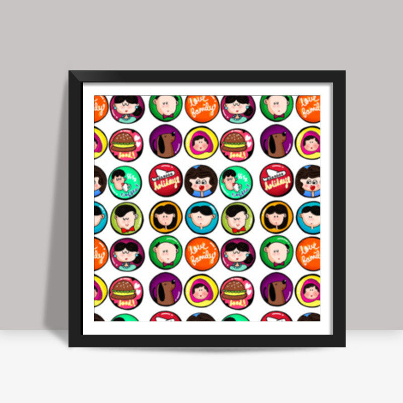 Family Badges Square Art Prints