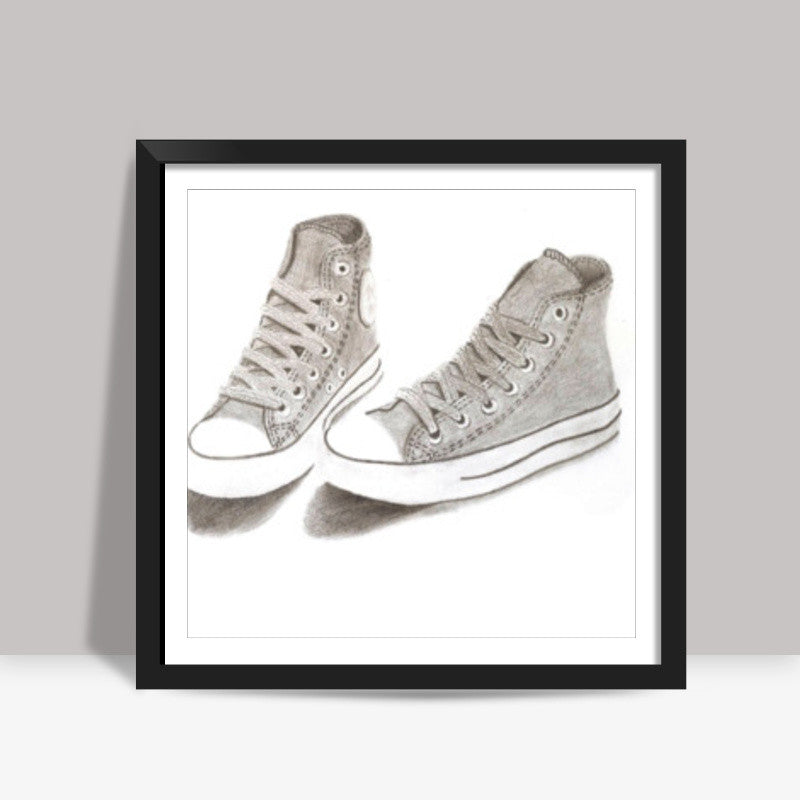 Converse Shoes Sketch Square Art Prints