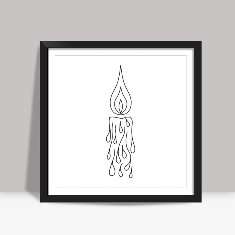 minimalist candel art Square Art Prints