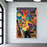 Original New Oreleans Jazz Fest Music Poster Wall Art