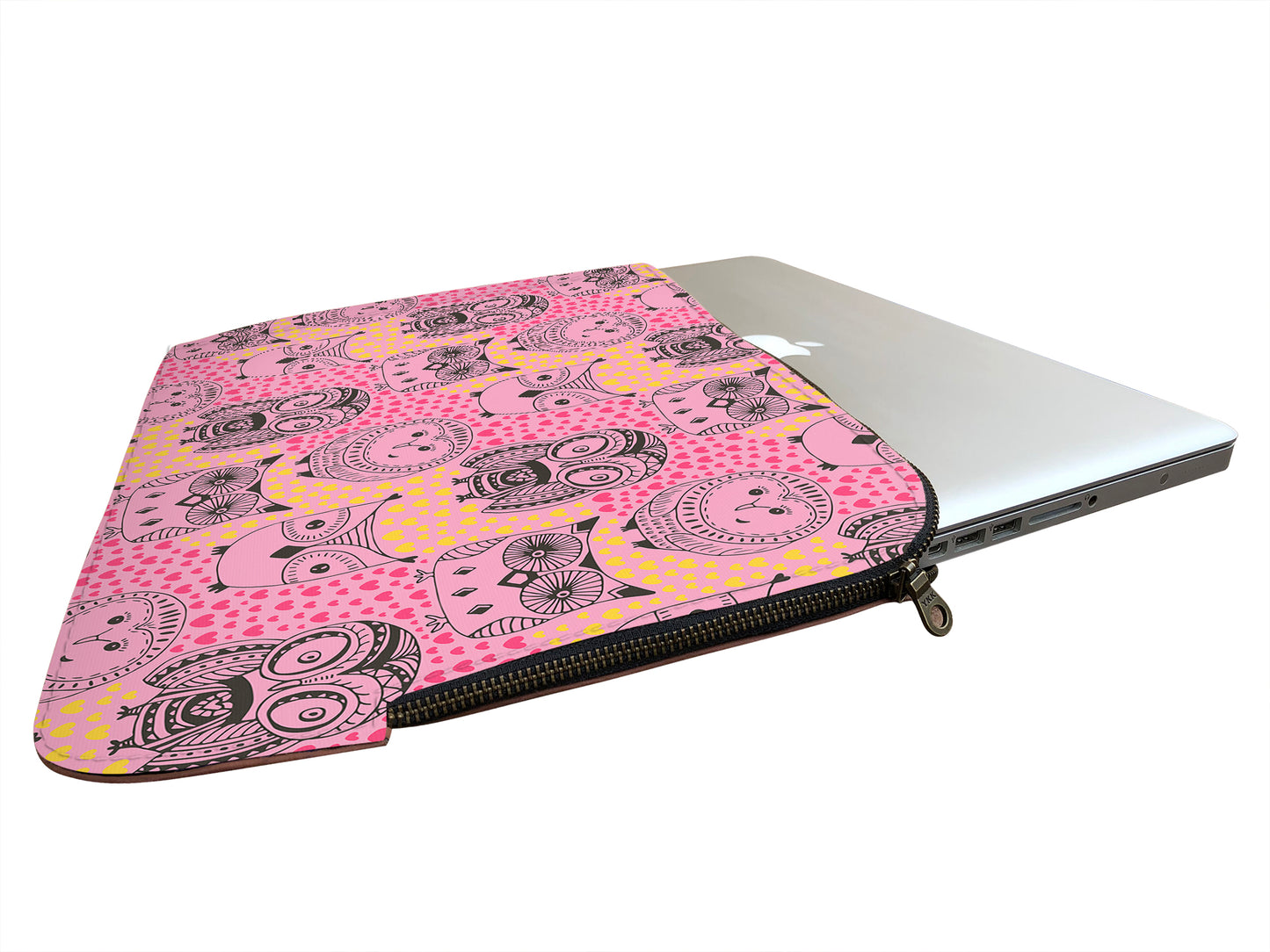 Childish Pattern With Funny Owl Pattern Laptop Sleeve
