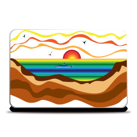 Sunset by the beach ! Laptop Skins