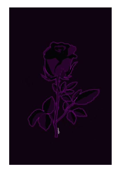 PosterGully Specials, Rose (Neon Pink Highlights) Wall Art