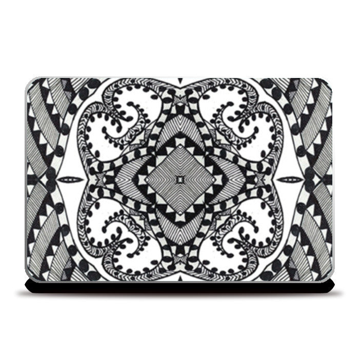 Vintage Black And White Art Design Laptop Skins