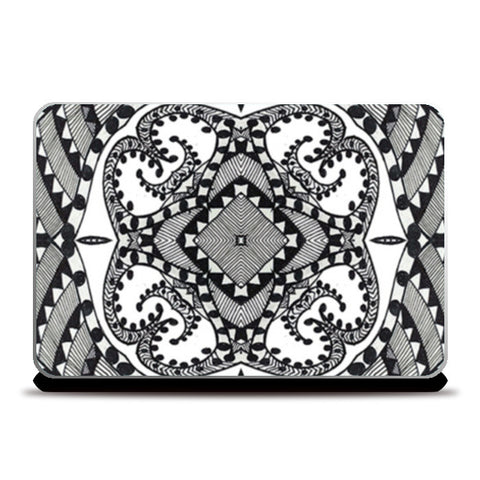 Vintage Black And White Art Design Laptop Skins