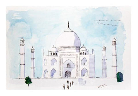 PosterGully Specials, Taj Mahal Agra India watercolor Wall Art