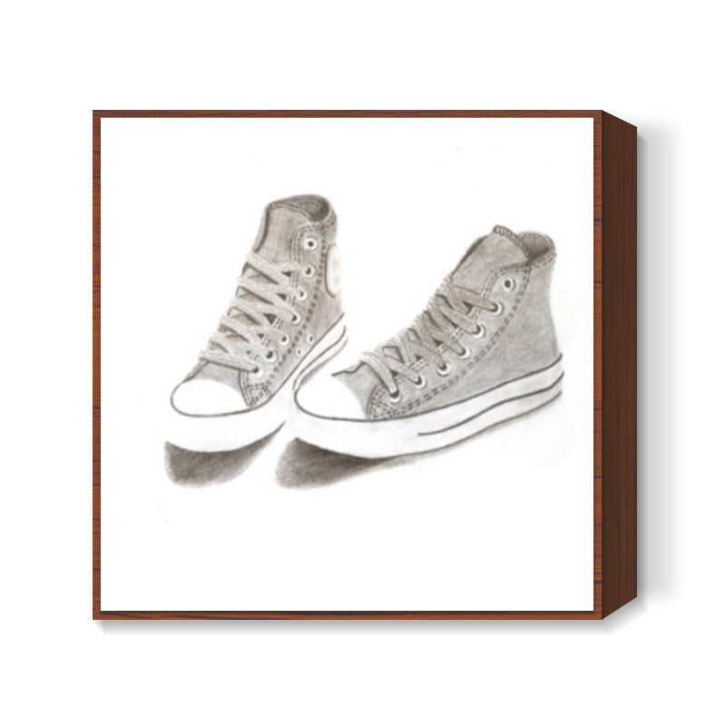 Converse Shoes Sketch Square Art Prints