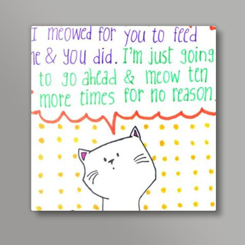 Cat Doodle Square Art Prints