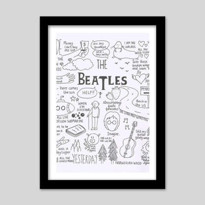 Beatles Doodle Premium Italian Wooden Frames