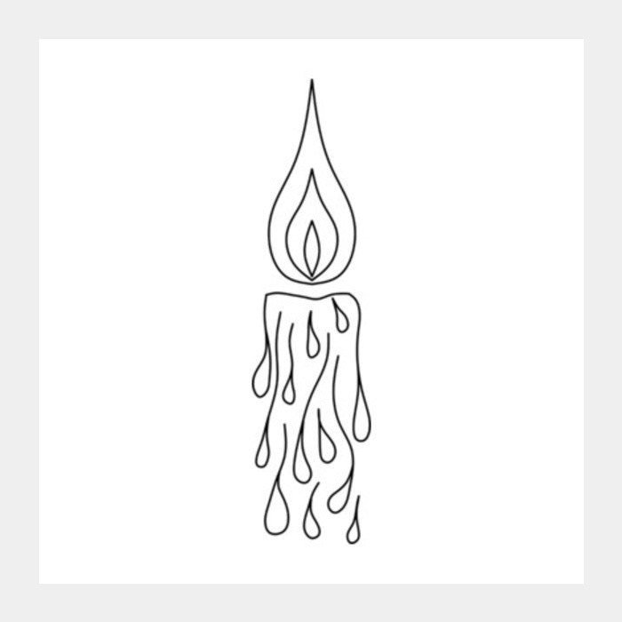 minimalist candel art Square Art Prints