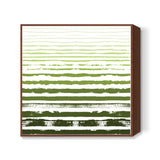 Uneven Green Stripes Square Art Prints