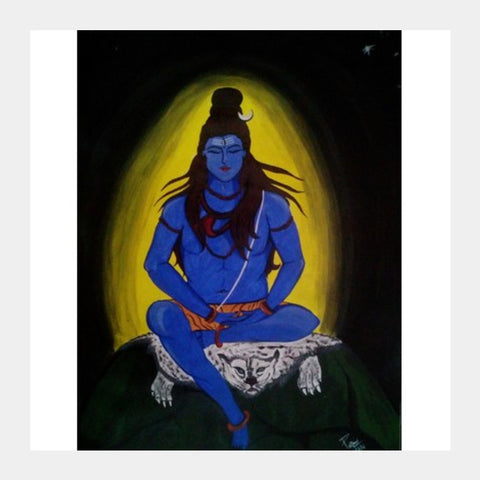 lord shiva painting Square Art Prints