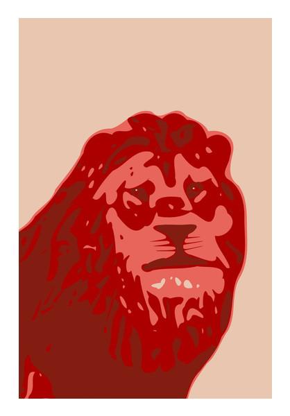 PosterGully Specials, Abstract Lion Red Wall Art