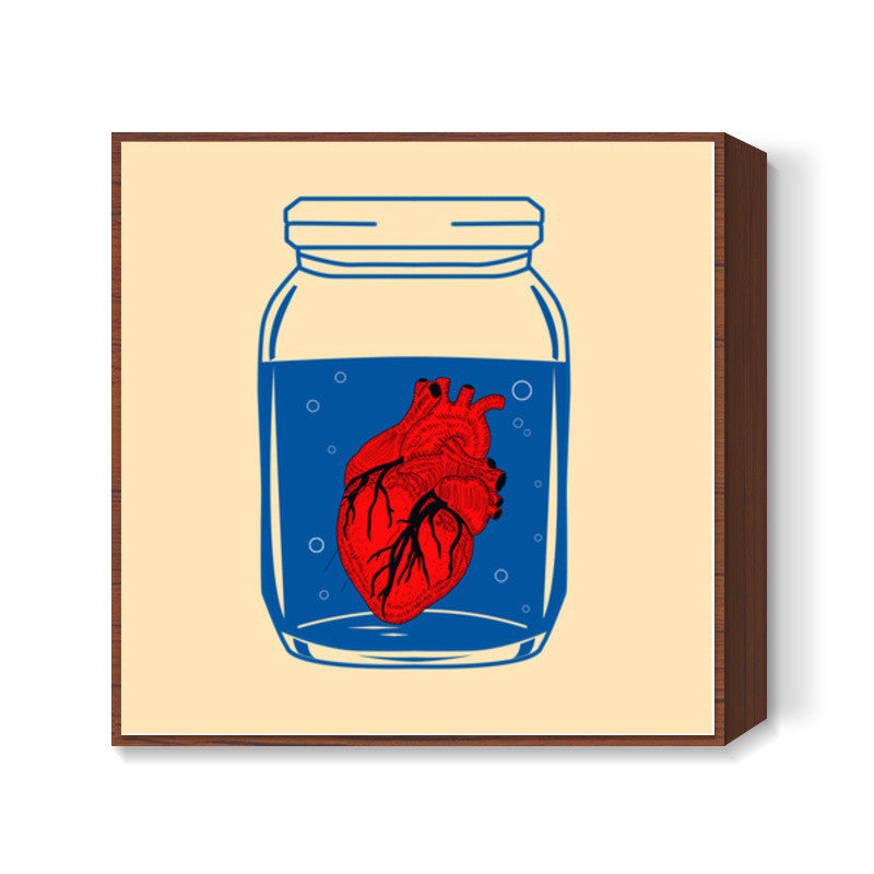 The Heart in the Glass Jar Square Art Prints