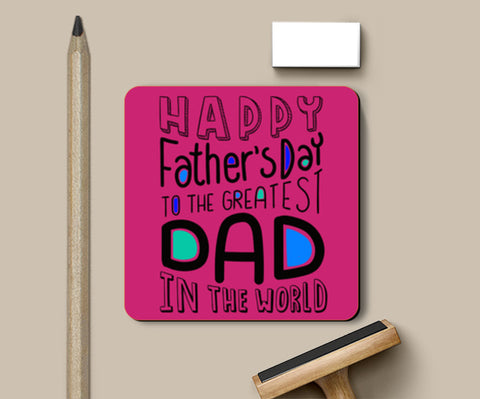 Happy Fathers Day Word Art Coasters
