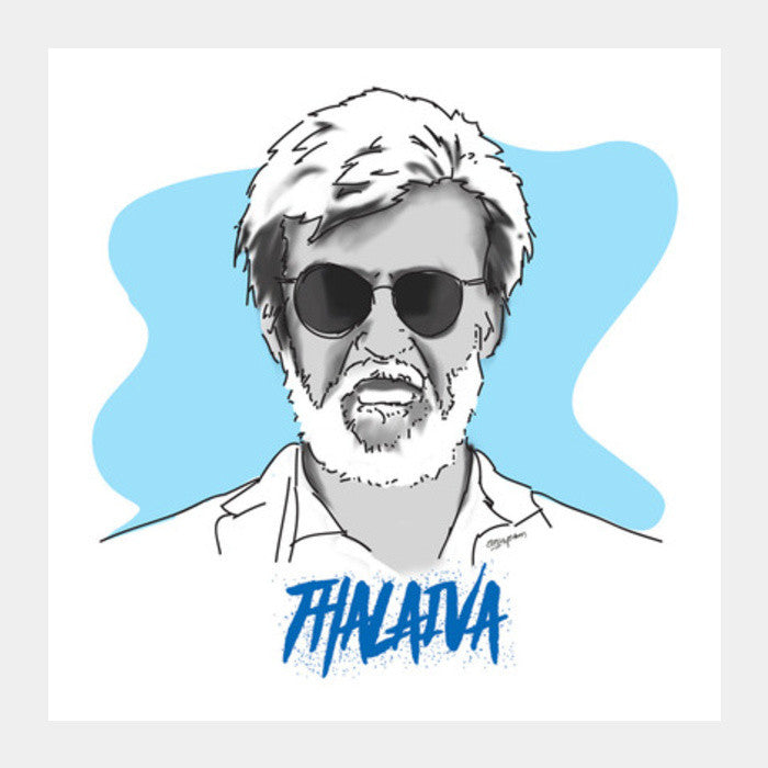 Rajnikanth - Thalaiva Artwork Square Art Prints