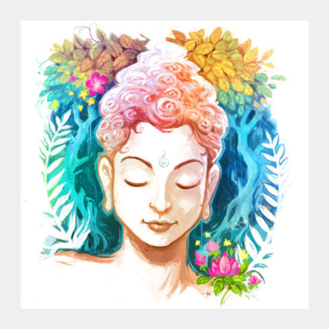 Peaceful Buddha Square Art Prints PosterGully Specials