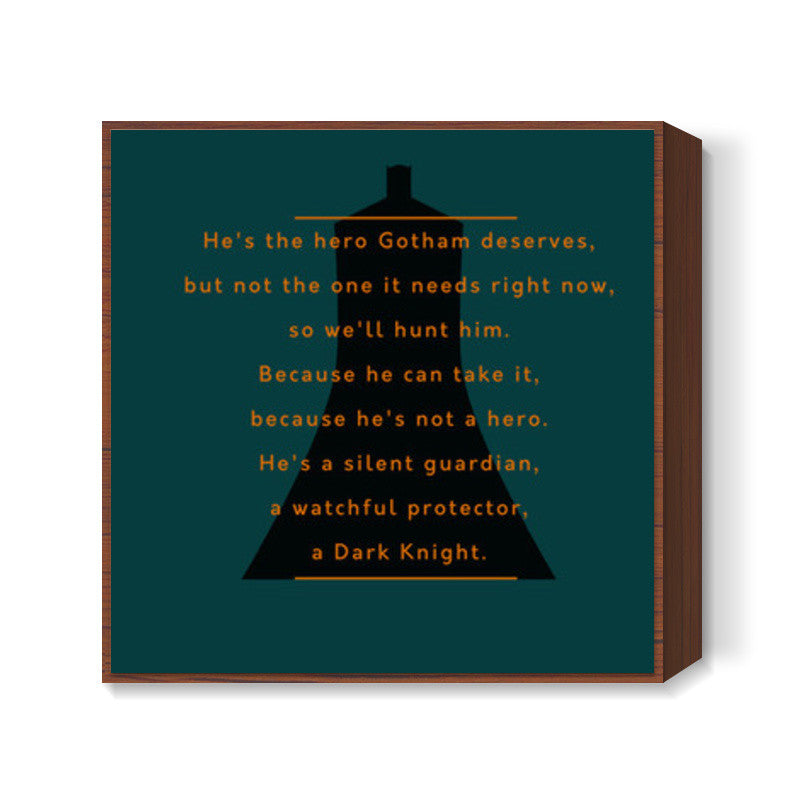 The Dark Knight | Batman | Quote Square Art Prints