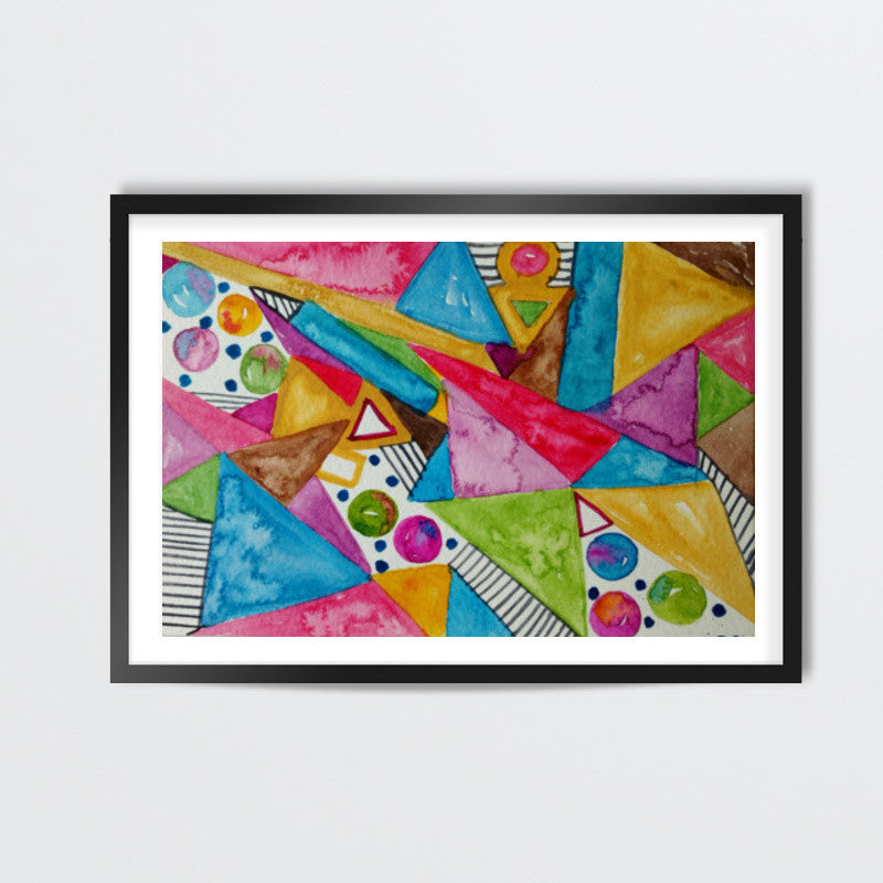 Modern Art Colorful Watercolor Abstract Shapes Poster Wall Art