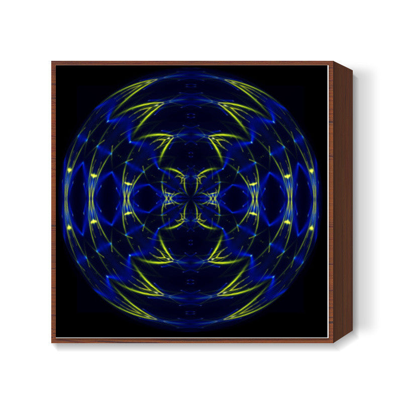 Abstract Motion Sphere Digital Energy Waves Background Square Art Prints