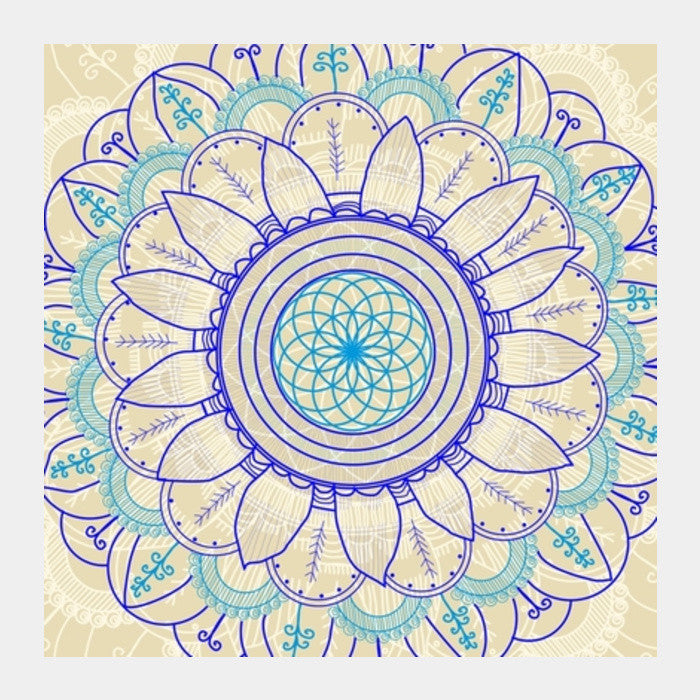 Bohemian desi pattern doddle Square Art Prints